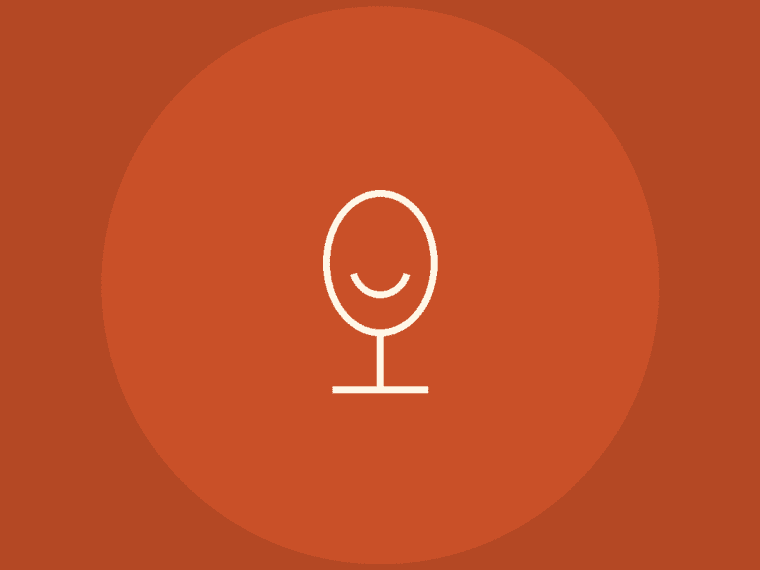Icono lineal de copa sobre fondo naranja intenso para Aperol Spritz