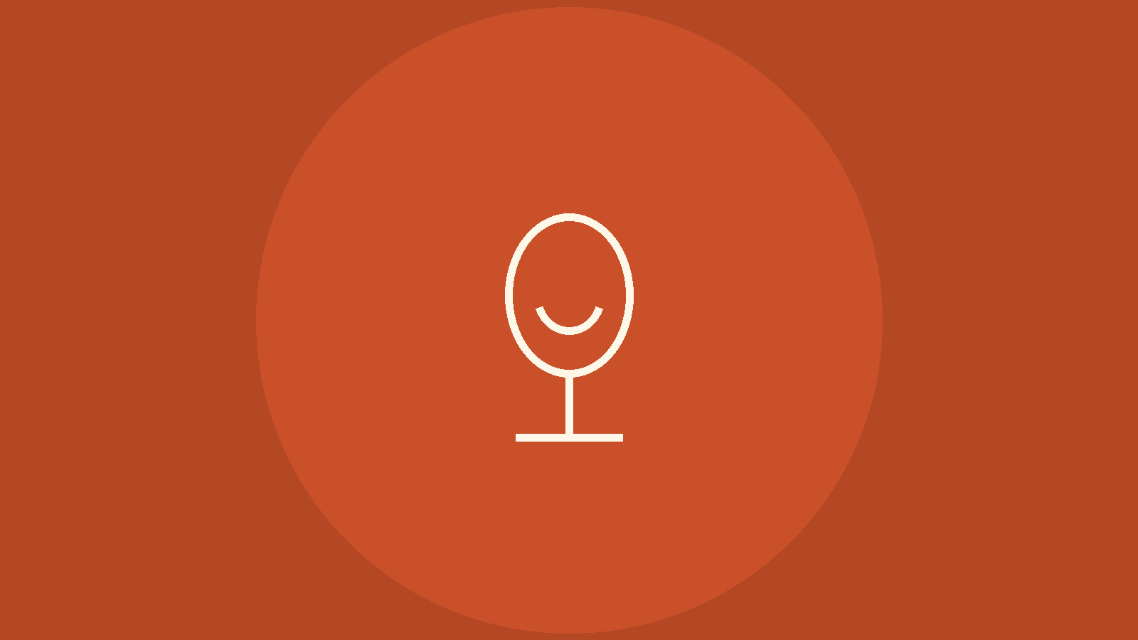 Icono lineal de copa sobre fondo naranja intenso para Aperol Spritz