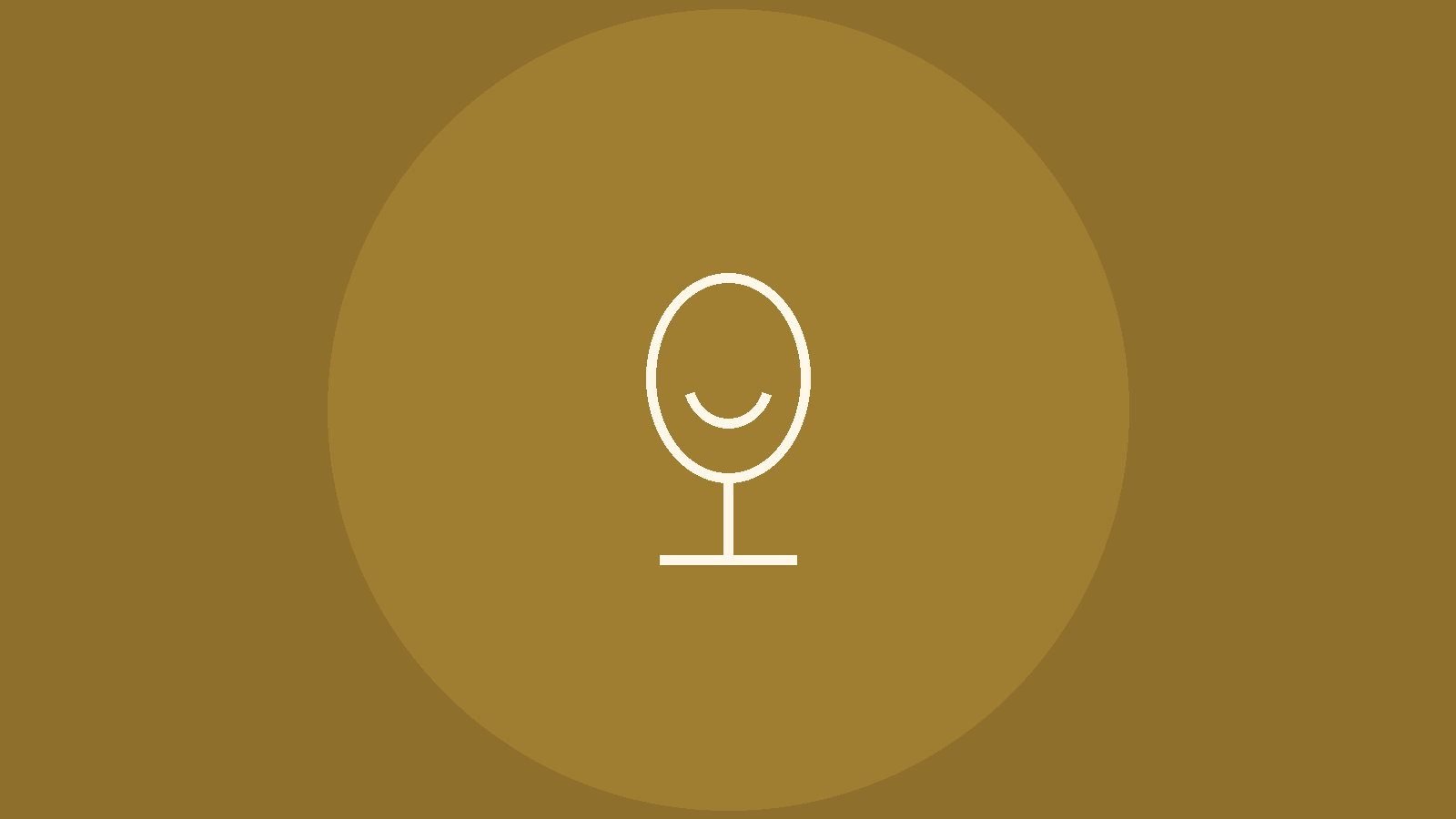 Icono lineal de copa sobre fondo dorado para champan y vino espumoso