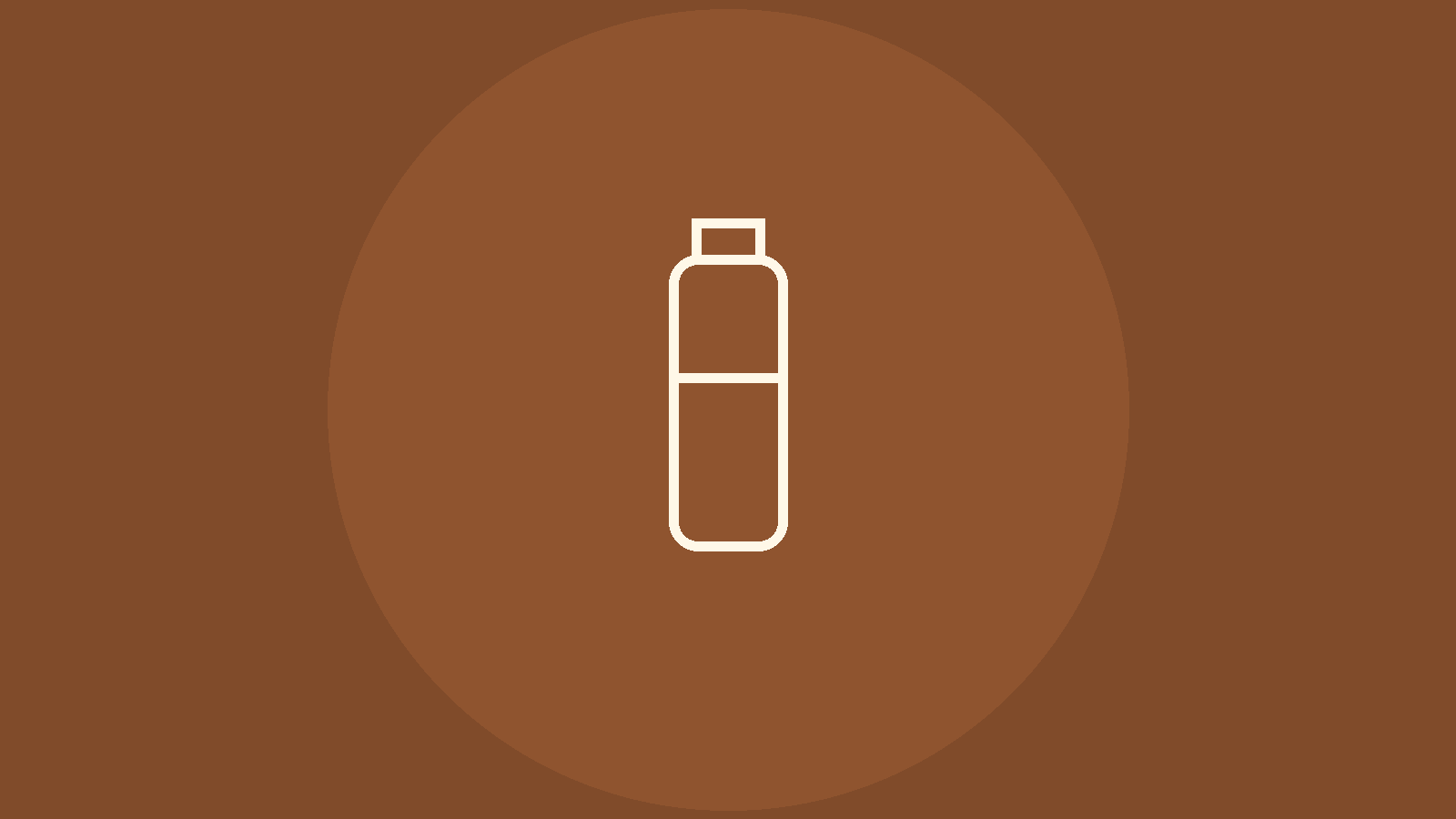 Icono lineal de botella sobre fondo cobre para graduacion de palinca